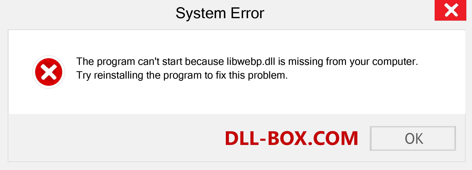  libwebp.dll file is missing?. Download for Windows 7, 8, 10 - Fix  libwebp dll Missing Error on Windows, photos, images